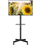 Mobile TV Cart for 23-60 Inch LED LCD Flat Curved Screens TVs, Rolling TV Stand with Locking Whee...