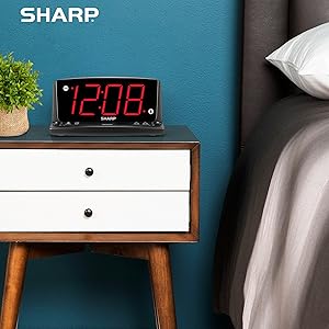Sharp bedside bedroom office kitchen school clock easy to use easy to see