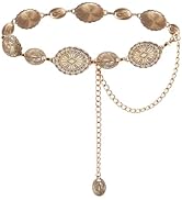 TOPACC Western Metal Concho Belt for Women Cowgirl Chain Belts for Dresses Jeans Country Concert ...