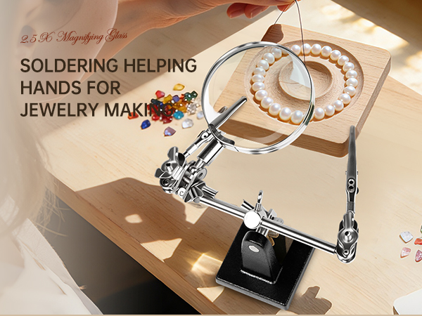 adjustable helping hand with magnifying glass