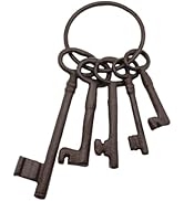 YGbridge Antique Decor Skeleton Keys, Vintage Cast Iron Keys, Pirate Treasure Chest Keys, For Far...