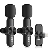 Dual Wireless Microphone for iPhone iPad, Professional Wireless Lavalier Microphone for Video Rec...