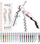 HYZ 2-Pack Wine Opener Waiter Corkscrew, Professional Wine Key for Servers, Bartender with Foil C...