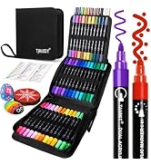 Acrylic Paint Pens Markers, 48 Colors Dual Tip Acrylic Paint Pens for Rock Painting, Wood, Canvas...