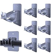 8PCS No Drill Curtain Rod Brackets Upgraded Curtain Rod No Drilling Self Adhesive Curtain Rod Hoo...