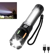 Peascat Flashlights High Lumens Rechargeable, LED Tactical Flash Light, High Powered Handheld Fla...