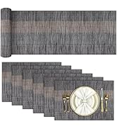 Aofmee Table Runner and Placemats Set of 6 Washable
