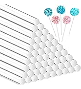 100 PCS 6-Inch Acrylic Lollipop Sticks, Catcan Clear Cake Topper Sticks Cake Pop Sticks for Cupca...