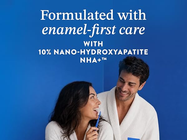 formulated with enamel-first care with 10% nano-hydroxapatite nha