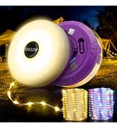 OGERY 2-Pack Camping String Lights 4 in 1, 32.8FT Quick Storage 8 Modes | Portable Rechargeable F...