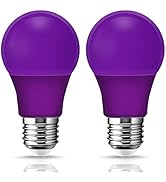 EvaStary Purple LED Light Bulbs, A19 LED Black Light Bulb 9W (60W Equivalent), E26 Base Colored P...
