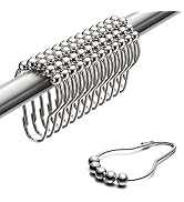 Uigos Shower Curtain Rings for Bathroom - Stainless Steel, Set of 12, Chrome