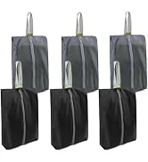 BeeGreen Black Grey Shoe Organizer Set - 6 Pack Shoe Bags For Travel with Zipper Closure and Hand...