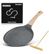SouxMux Nonstick 8-Inch Crepe Pan with Spreader, Ceramic Coated Dosa Tawa Pan, Induction Compatib...