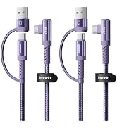 240W USB C to USB C Cable 10FT 2Pack, 2-in-1 Right Angle, Fast Charging | Nylon Braid, PD 3.1, Pu...
