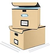 Huolewa New Collapsible File Storage Organizer Box, Decorative Linen Office Document Storage Bins...