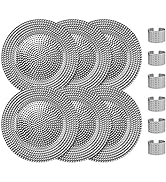 Home Collectives 13 Inch Round Elegant Serve ware Charger Plates with Matching Napkin Rings, Wedd...