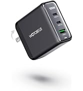 WOTOBEUS USB C GaN3 Wall Charger Block - ETL, 3 Independent Ports, PD 100W & PPS 45W Super Fast C...