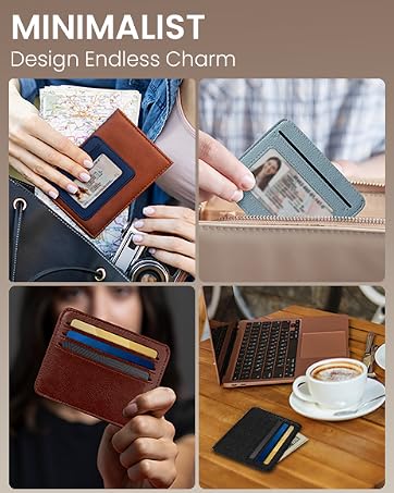 slim credit card wallet small id wallet for women cardholder