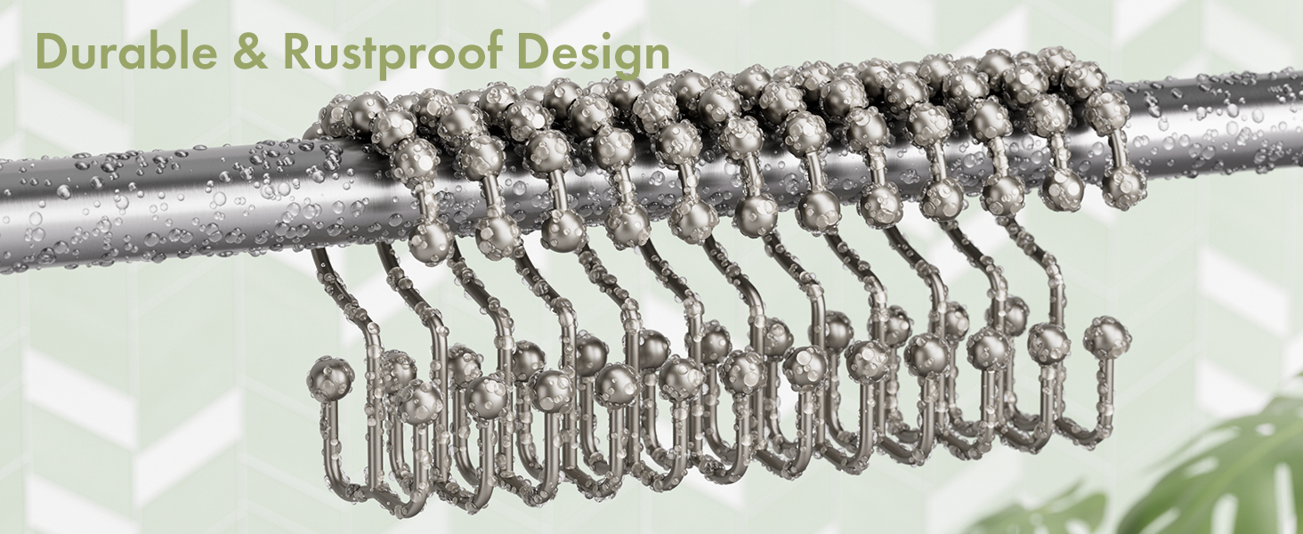 Amazer Double Shower Curtain Hooks