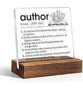 THEBESTU Author Definition Acrylic Sign with Wooden Stand, Funny New Author Gifts, Appreciate Gif...