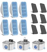 Voluas Replacement Cat Water Fountain Filters, 6 Filters and 6 Pre-Filter Sponges for 108oz/3.2L ...