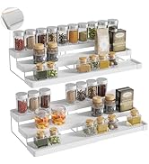 INVOCOO 2 Pack Expandable Spice Rack Organizer for Cabinet - 3 Tier Adjustable Cabinet Spice Orga...