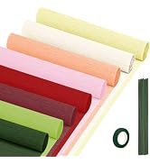Crepe Paper Streamers 8 Rolls, 10 x 98Inch 8 Colors Crepe Paper Sheets for Christmas DIY Gift Col...