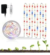LED Grow Light Strips for Indoor Plants, 3 Head Each 10ft 120LED Red Blue White Full Spectrum Pla...