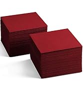 Linen-Feel Colored Cocktail Napkins - Decortive Cloth-Like BURGUNDY Dessert And Beverage Napkins ...