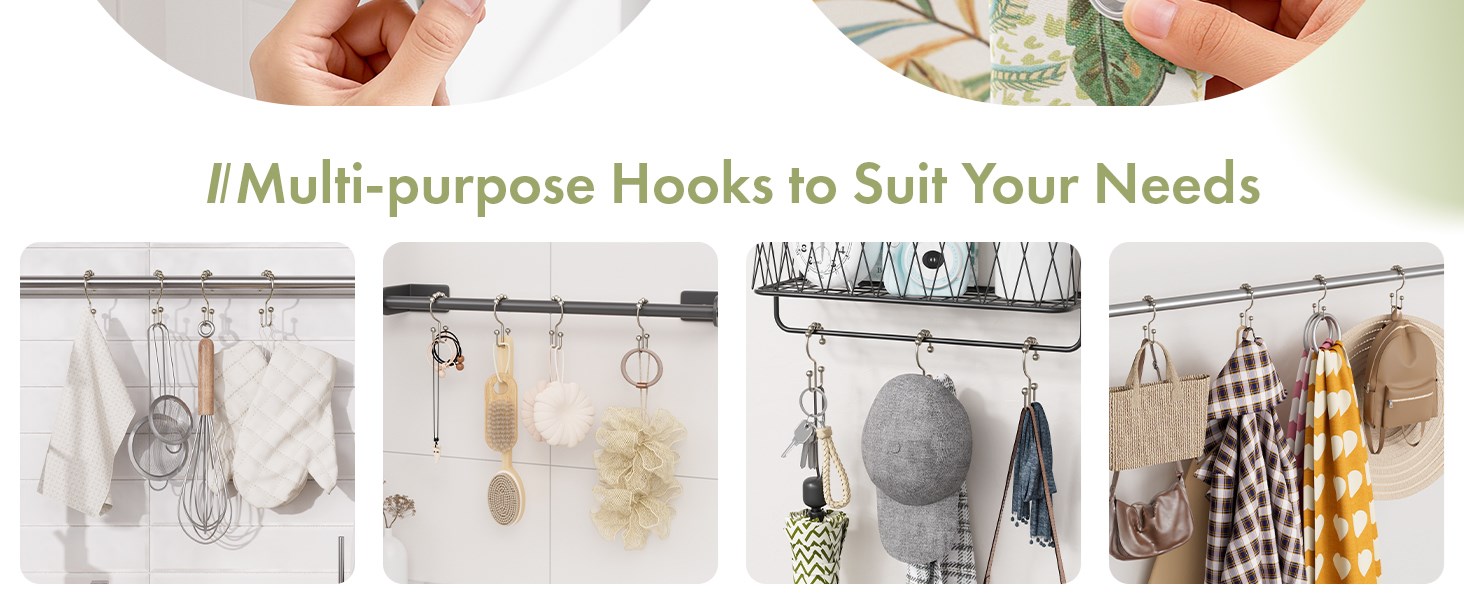 Amazer Double Shower Curtain Hooks