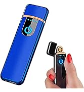 Electronic Lighter, USB Rechargeable Lighter, Mini Creative Touchscreen LED Power Display Windpro...