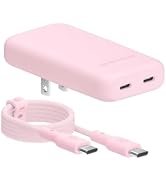 VELVET CAVIAR Fast Charging Set, Dual Port Wall Adapter with 6ft USB-C Cable (Strawberry Milk)