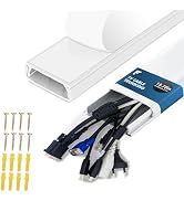 shinfly TV Cable Trunking 0.4m – PVC Wire Tidy for Wall Wire Cover, Hides 1~10 Cables, Self-Adhes...