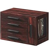 HOOBRO Jewelry Box for Women, Wooden Jewelry Organizer with Transparent Window, 4-Layer Jewelry O...