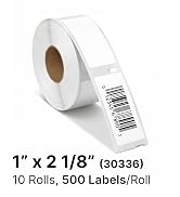 Spartan Industrial - Replacement for DYMO 30336 (10 Rolls, 5000 Labels) 1" X 2 1/8" Direct Therma...