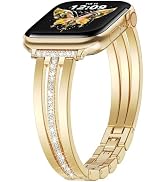 AIRSPO Slim Gold Band Compatible with Apple Watch 38mm 40mm 41mm 42mm 44mm 45mm 46mm Women Thin M...