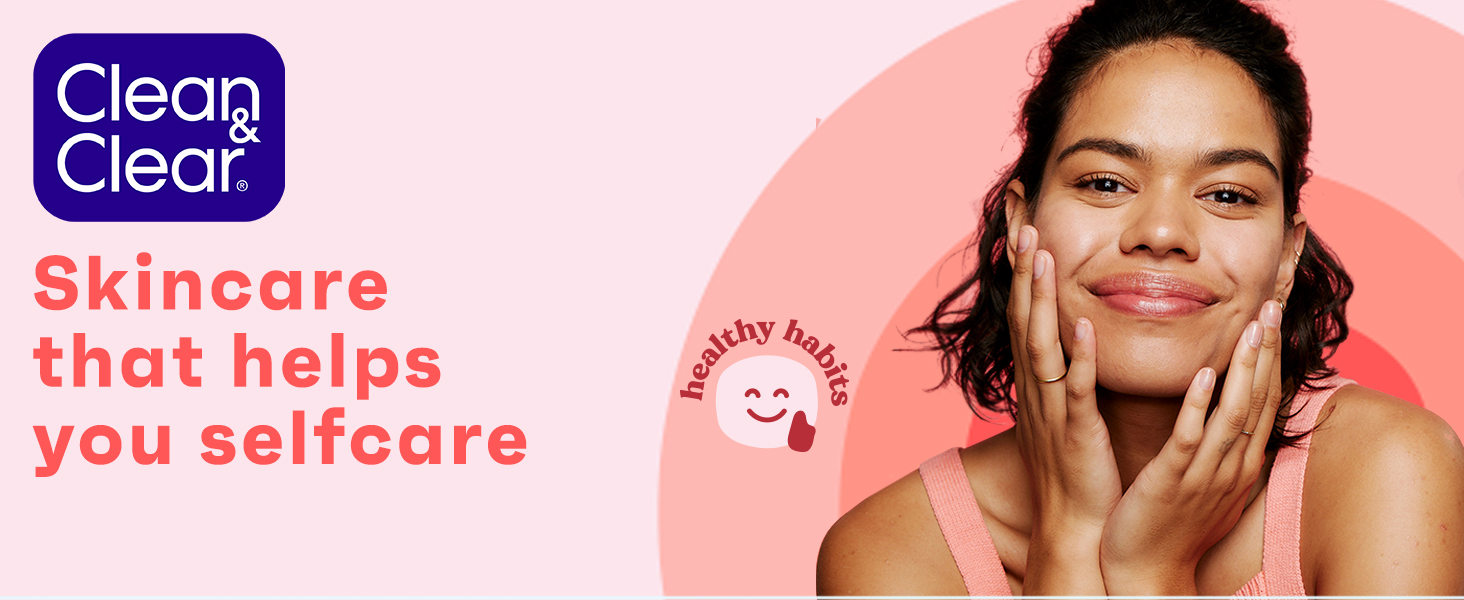 young woman smiling with great skin using Clean & Clear Essentials foaming facial cleanser