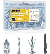 JEGONFRI Self Drilling Drywall Anchors Kit - Holds Up to 80 LBS! 160 PCS with Magnetic Bit | Hamm...