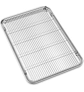 Large Set Baking Sheet and Cooling Rack Set, Bastwe 24L x 16W x 1H inch Professional Bakeware, He...