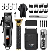 HIENA PRO Professional Hair Clipper Set for Men, Cordless Barber Trimmer and Electric Foil Shaver...