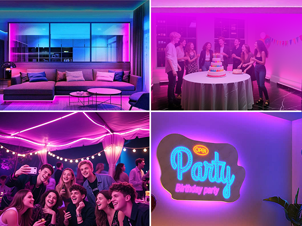 pink LED strip lights for party decoration