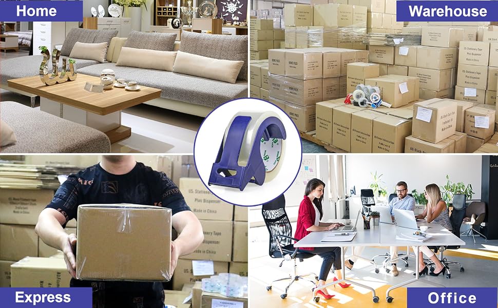 Packing Tape with Dispenser, 2.4 Mil 1.88 Inch x 110 Yards
