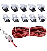 SUPERNIGHT 2 Pin LED Connector 10 Pcs for Non-Waterproof 8mm 3528 2835 LED Strip Lights, Strip to...