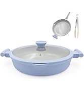 AIKENBBKK Ceramic Frying Pan with Lid, 14 Inch Nonstick Saute Pan, 2-In-1 Non Stick Skillet Fryin...