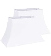 Wellmet Set of 2 Square Lampshade, 9.5"x15"x9" White Replacement Lampshade, No Assembly Required,...