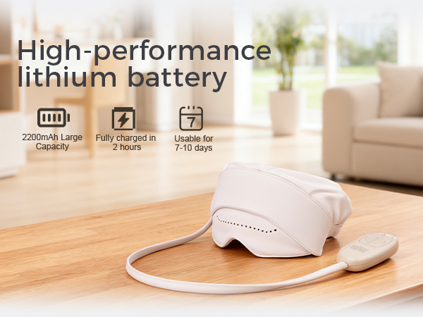 The built-in 2200mAh battery supports up to 7–10 days of use with just 15 minutes per day.