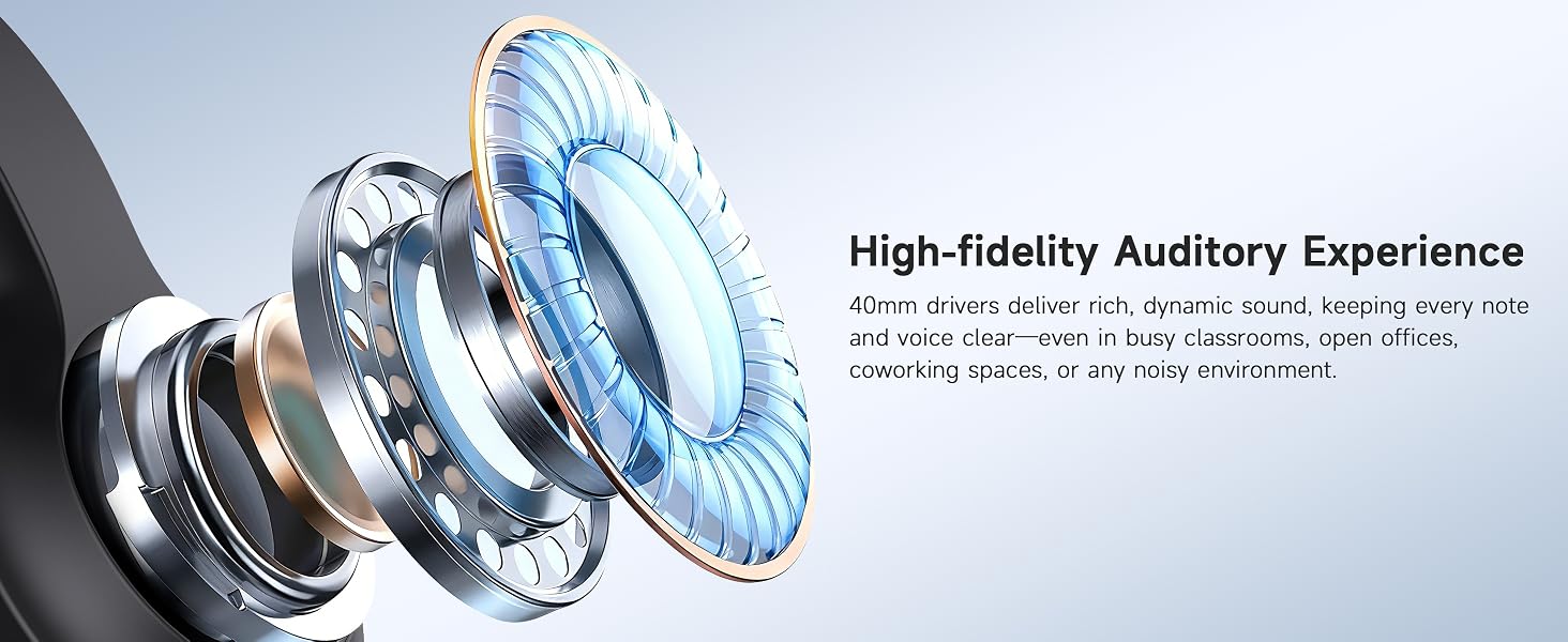 Computer Headset with Microphone for PC, USB Headset with Noise Cancelling Mic Black
