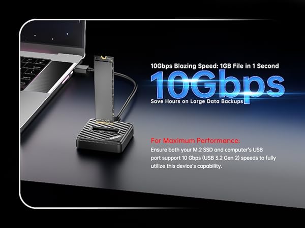 10Gbps speed M2 to USB A to C adapter for fast file transfer and backup.