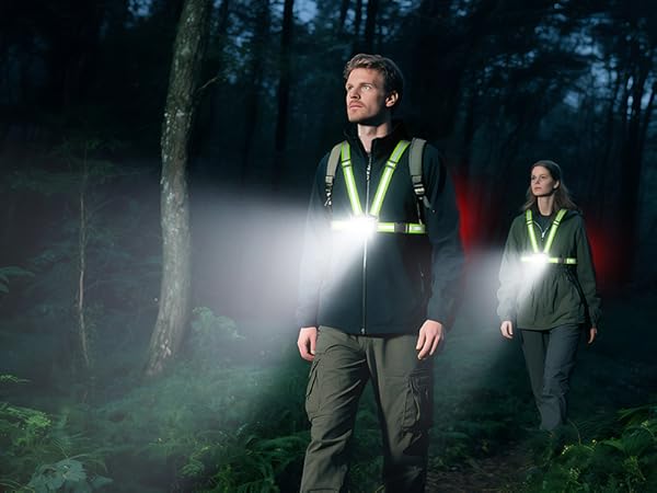 lighted chest light reflector vest light for running in the dark outdoor